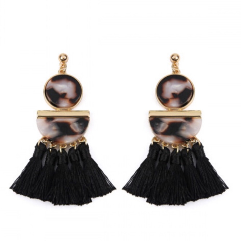 Black Tassel Earrings